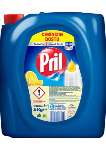 Sıvı Bulaşık Deterjanı 4kg Limon