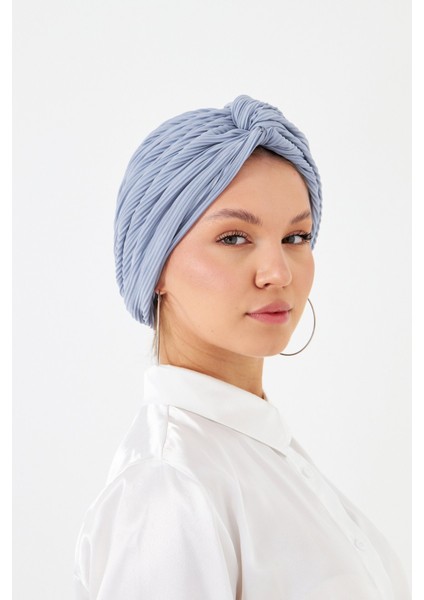 Gri Çapraz Büzgülü Tesettür Bone Fukuro Piliseli 2512_15 fiyatları