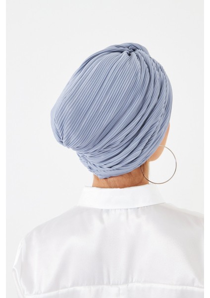 Gri Çapraz Büzgülü Tesettür Bone Fukuro Piliseli 2512_15 fırsatları