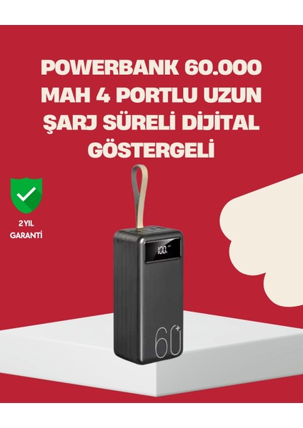 LED Ekranlı Çok Fonksiyonlu Taşınabilir Şarj Ünitesi Powerbank