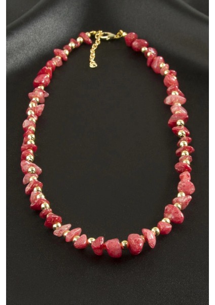 Kuvars Kırık Doğaltaş Kolye