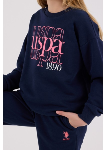 Kız Çocuk Lacivert Eşofman Takımı – Uspa 1890 Baskılı Pamuklu Günlük Spor Model fırsatları