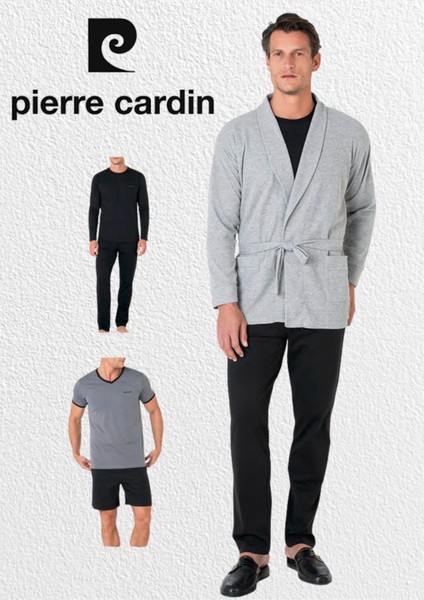 Erkek Giyim 5 Parça Kutulu %100 Pamuk Robdöşambır & Pijama Takımı Set L1.PC.5640.01