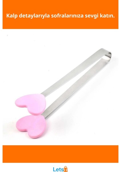 Pembe Kalpli Paslanmaz Çelik Silikon Uçlu Sevimli Maşa fiyatları