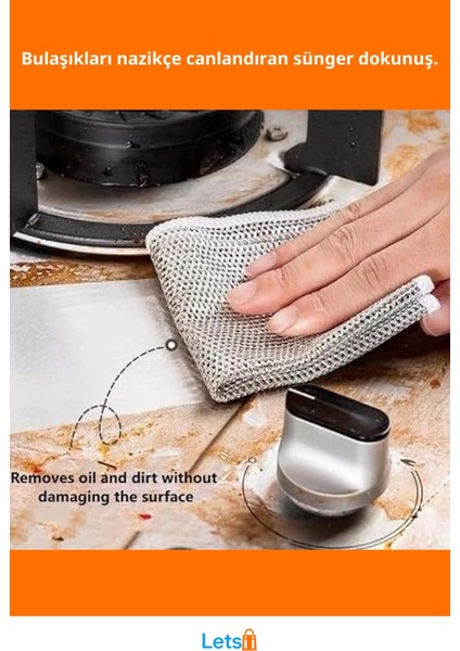 Naylon Alüminyum Renk Çizik Yapmaz Tencere Tava Ovma Bezi 20X20 cm fiyatları