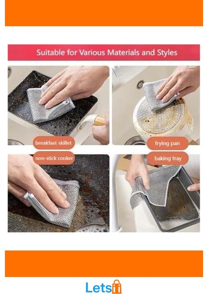 Naylon Alüminyum Renk Çizik Yapmaz Tencere Tava Ovma Bezi 20X20 cm modelleri