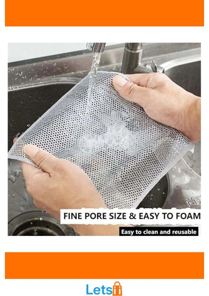 Naylon Alüminyum Renk Çizik Yapmaz Tencere Tava Ovma Bezi 20X20 cm indirimleri