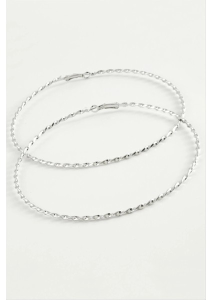 Burgulu Metal Halka Küpe 8-9-10 cm