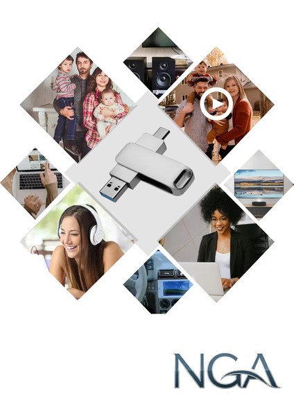 32GB Kapasiteli Otg Flash Bellek Type-C Metal USB Bellek - Telefon Pc Uyumlu modelleri