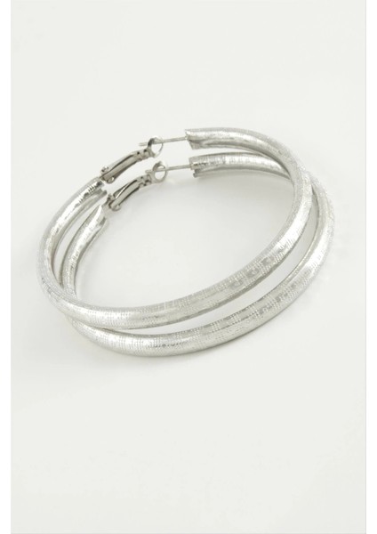 Noktalı Boru Halka Küpe 4 cm