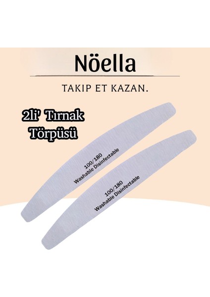 Profesyonel Kağıt Törpü 2'li Set – Manikür & Pedikür Için Çift Taraflı 100/180 Grit Tırnak Törpüsü