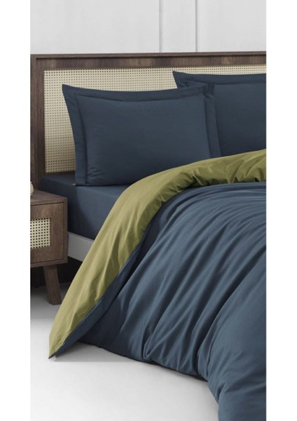 Çift Kişilik Nevresim Takımı Petrol/yeşil Düz Renk