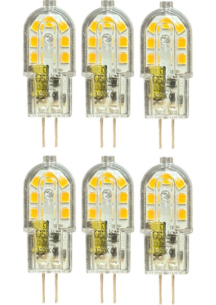 (6 adet) OSAKA 12VOLT 3W Sarı Işık (3000K) G4 Duylu LED Kapsül Ampul