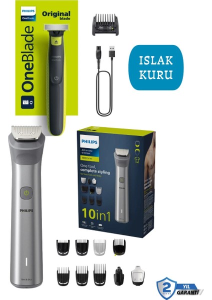 erkek Bakım Seti saç,sakal,burun ve Vücut Seti+Elektrikli Tıras Makinesi Sakal & Vücut - Islak & Kuru Kullanim+Taşıma Çantası