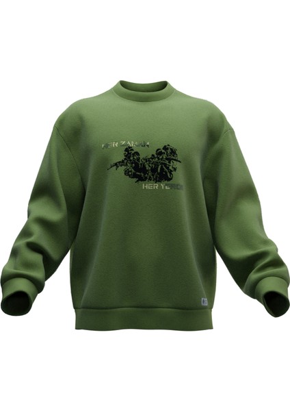 Sat Tasarımlı Rahat Kalıp Unisex Sweatshirt