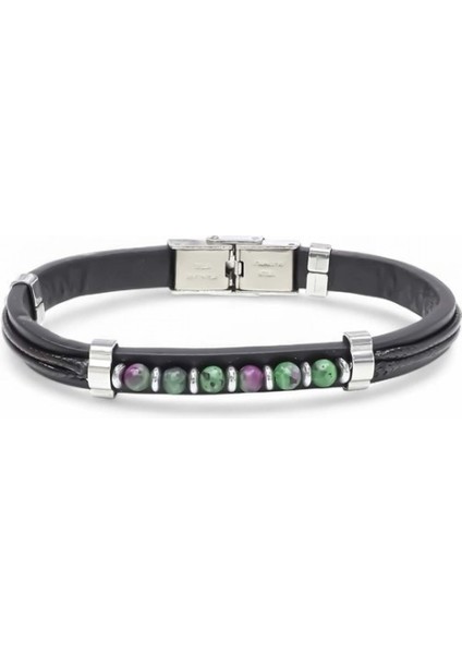 Zümrüt Taşlı Deri Bileklik 9591G6D5M