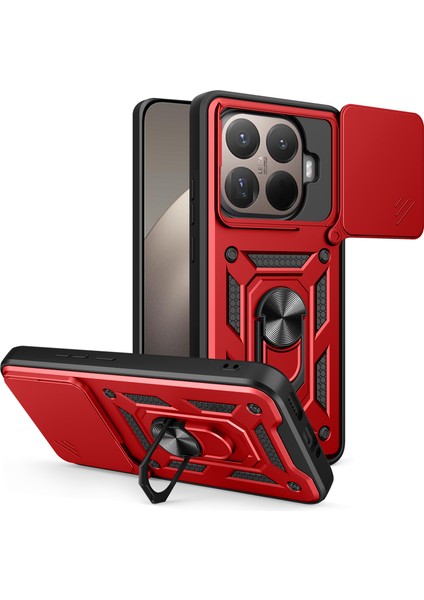Xiaomi 15T Pro Kickstand Pc + Kamera Lens Kaydırıcılı Tpu Telefon Kılıfı (Yurt Dışından)