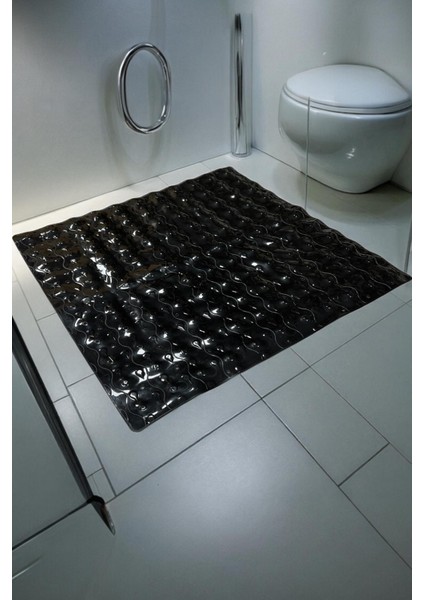 Siyah Kaymaz Vantuzlu Banyo Paspası 53X53 cm fiyatları