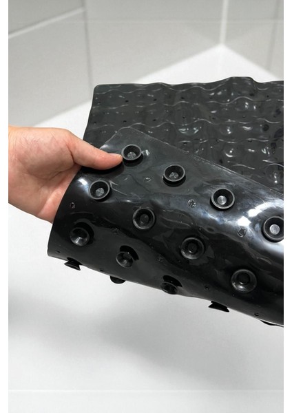 Siyah Kaymaz Vantuzlu Banyo Paspası 53X53 cm fırsatları