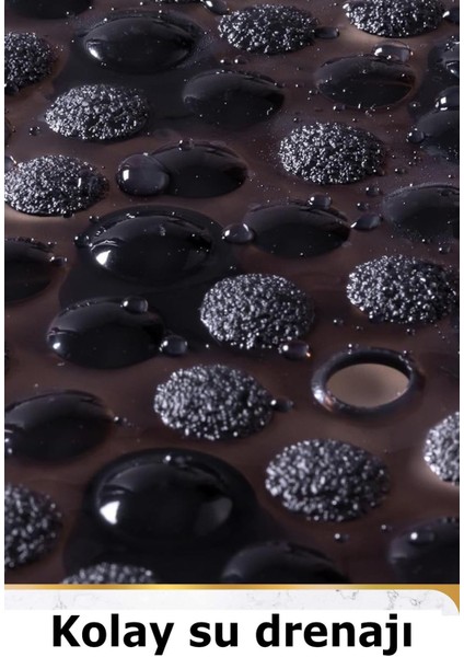 Siyah Kaymaz Vantuzlu Banyo Paspası 53X53 cm