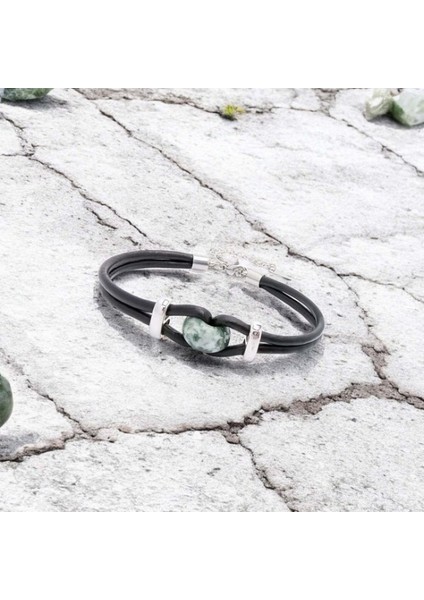 Yeşil Jasper Doğal Taşlı Deri ve Çelik Bileklik 9592B14D4 indirimleri