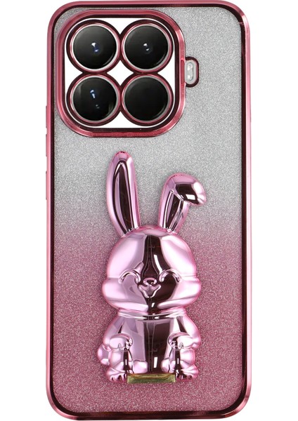 Xiaomi 15T Pro Galvanik Simli Tavşan Pc + Tpu Telefon Kılıfı ve Ayaklık (Yurt Dışından)