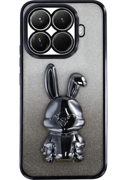 Xiaomi 15T Pro Galvanik Simli Tavşan Pc + Tpu Telefon Kılıfı ve Ayaklık (Yurt Dışından)