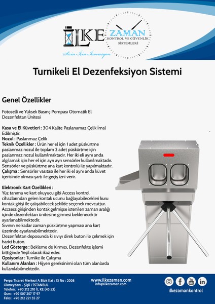 Hijyen Turnikesi Çiftli Yerli Üretim Kampanya Ilke fırsatları