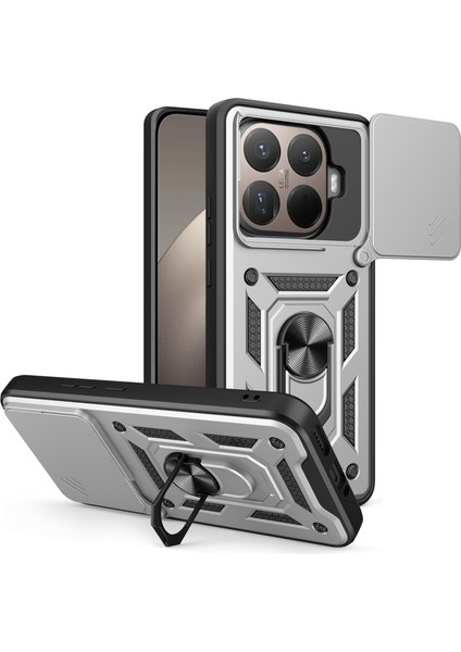 Xiaomi 15T Pro Kickstand Pc + Kamera Lens Kaydırıcılı Tpu Telefon Kılıfı (Yurt Dışından)