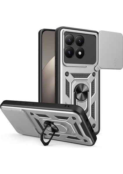 Xiaomi 15T Kickstand Pc + Kamera Lens Kaydırıcılı Tpu Telefon Kılıfı (Yurt Dışından)