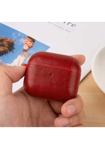 Airpods Pro 3 (2025) Uyumlu Lüx Deri Suni Deri Kılıf 360 Koruma+Kanca modelleri