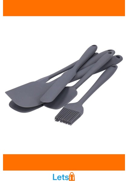 Yüksek Kaliteli Kaymaz Saplı Silikon Spatula ve Fırça Seti 6'lı modelleri