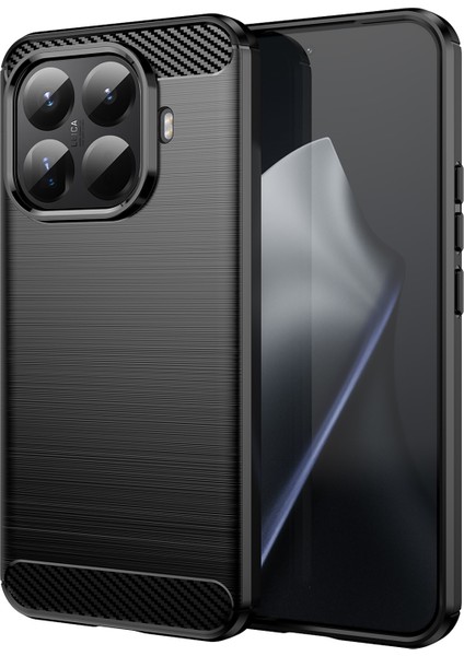 Xiaomi 15T Pro Karbon Fiber Dokulu Fırçalanmış Koruyucu Telefon Kılıfı (Yurt Dışından)