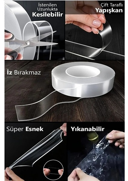 Çift Taraflı Nano Bant Kuvvetli Silikon Jel Yapıştırıcı 3 Metre fiyatları