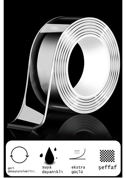 Çift Taraflı Nano Bant Kuvvetli Silikon Jel Yapıştırıcı 3 Metre modelleri