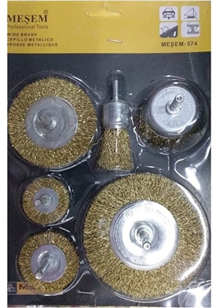 6 Parça Saçaklı Çelik Tel Fırça Seti fiyatları