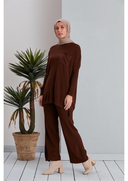 3406 Fitilli Pantolonlu Triko Takım modelleri