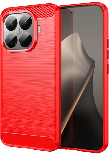 Xiaomi 15T Pro Karbon Fiber Dokulu Fırçalanmış Koruyucu Telefon Kılıfı (Yurt Dışından)