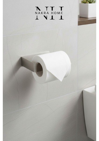 3'lü Set (Paslanmaz Çelik Yapışkanlı Havlu Askılığı, Tuvalet Kağıtlığı ve 4'lü Askılık) Yapışkanlı modelleri