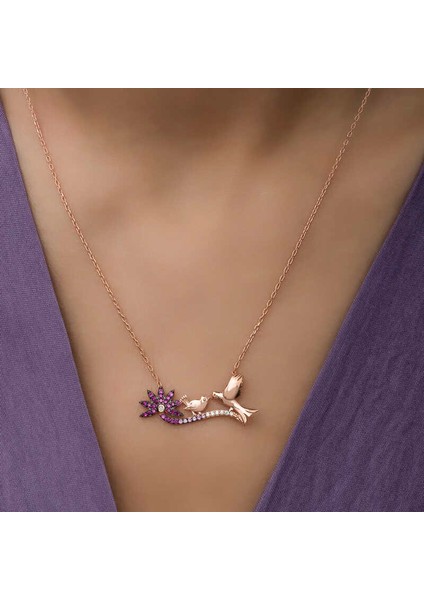 925 Ayar ​gümüş Rose Anne ve Yavru Kuş Kadın Gümüş Kolye T4287 (800800) fiyatları