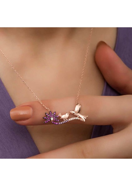 925 Ayar ​gümüş Rose Anne ve Yavru Kuş Kadın Gümüş Kolye T4287 (800800) indirimleri