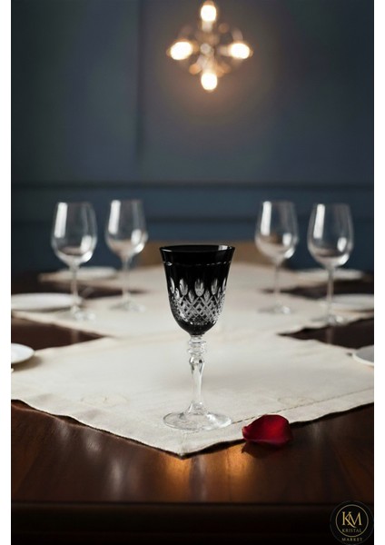 El Yapımı Kristal Damla Renkli Lüks Ayaklı Kadeh Kahve Yanı Su Bardağı