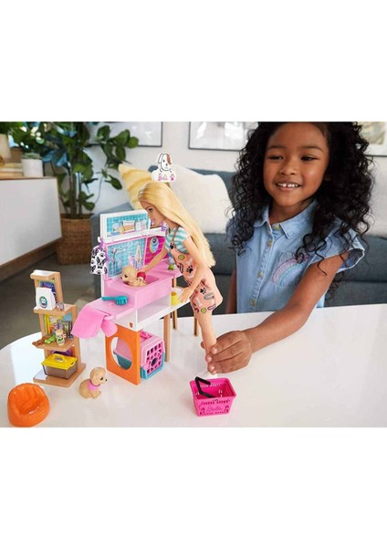 Barbie ve Evcil Hayvan Dükkanı Oyun Seti GRG90 fırsatları