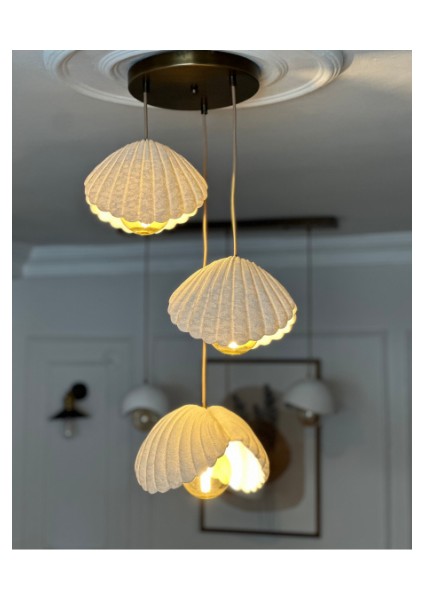 Inci Beton Görünümlü Iskandinav &bohem Tarz 3’lü Sarkıt Avize -Profesyonel Tasarım,gün Işığı Ampul Içerir fiyatları