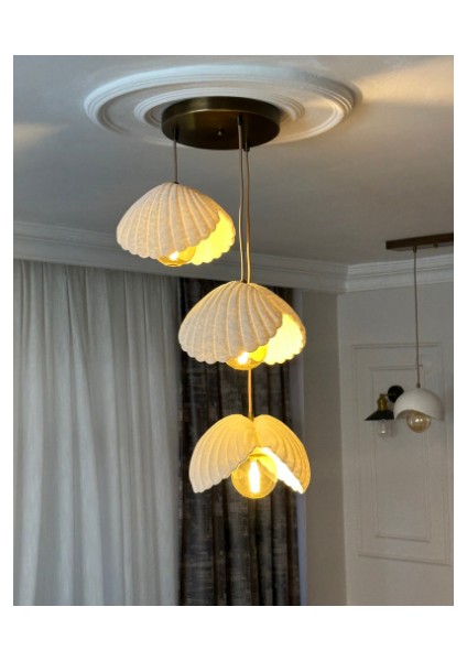 Inci Beton Görünümlü Iskandinav &bohem Tarz 3’lü Sarkıt Avize -Profesyonel Tasarım,gün Işığı Ampul Içerir fırsatları