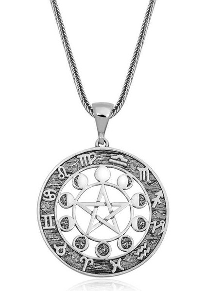 ​925 Ayar Gümüş 12 Burç Gümüş Kolye T6307 (800800)