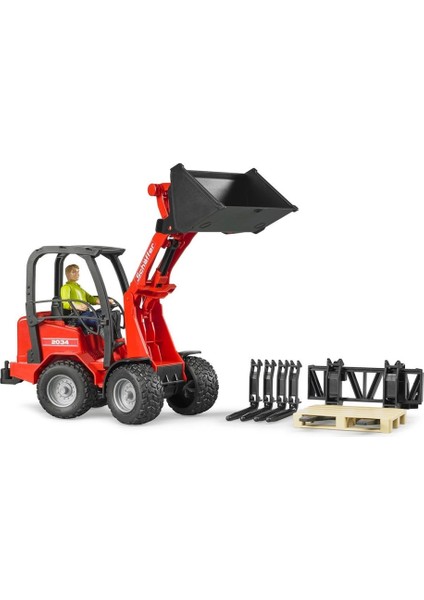 Bruder Schäffer 2034 Kompakt Yükleyici, Sürücü ve Anessiworldesuarları BR02191 modelleri