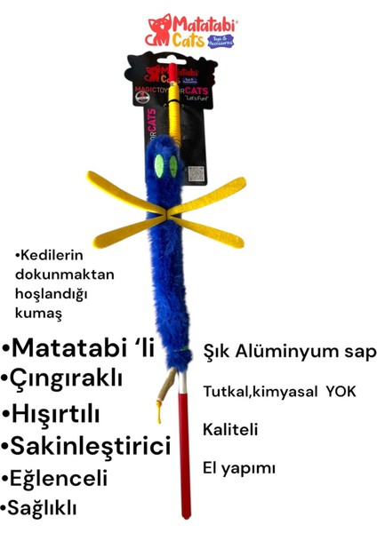 Sinek Alüminyum Saplı Kedi Oltası(Matatabi,çıngırak ve Özel Hışırtı Içerir.özel Kumaş) modelleri