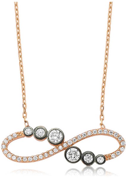 925 Ayar Gümüş Su Yolu Sonsuzluk Kadın Gümüş Kolye PT2610130 (800800)