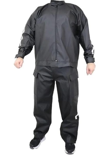 Yağmurluk Takım (Bahçıvan Tipi Askılı Pantolon ve Mont) - Siyah fırsatları